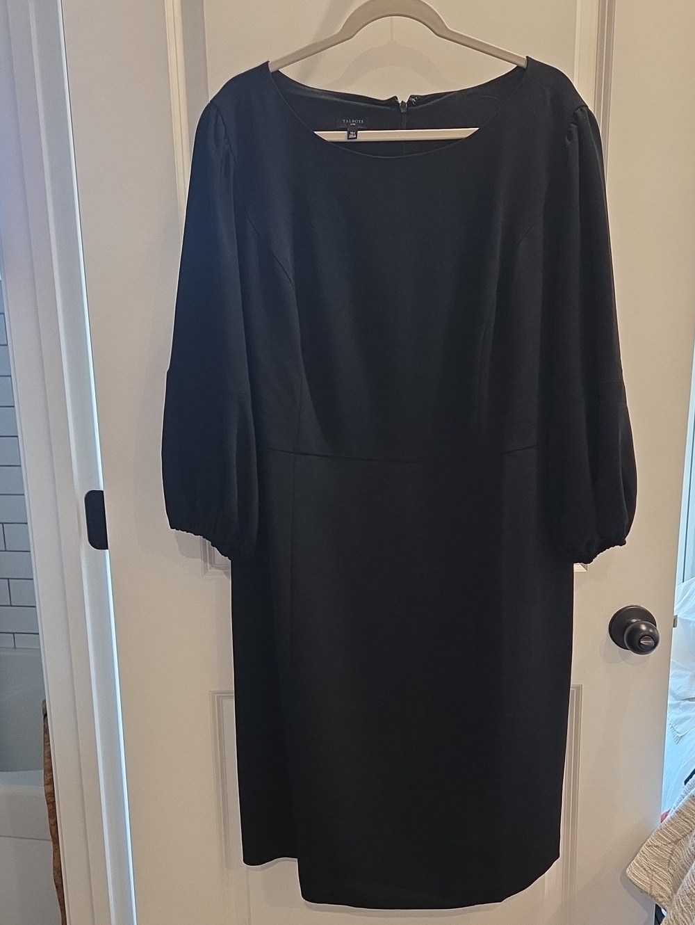 Talbots Black Long Sleeve Sheath Dress